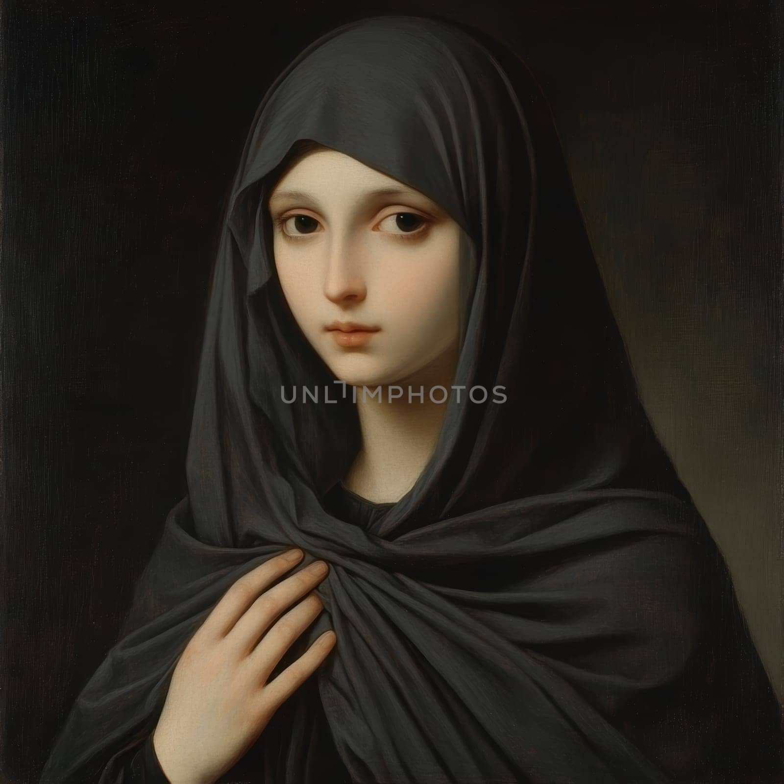 Portrait of Saint Magdalene. AI generative.