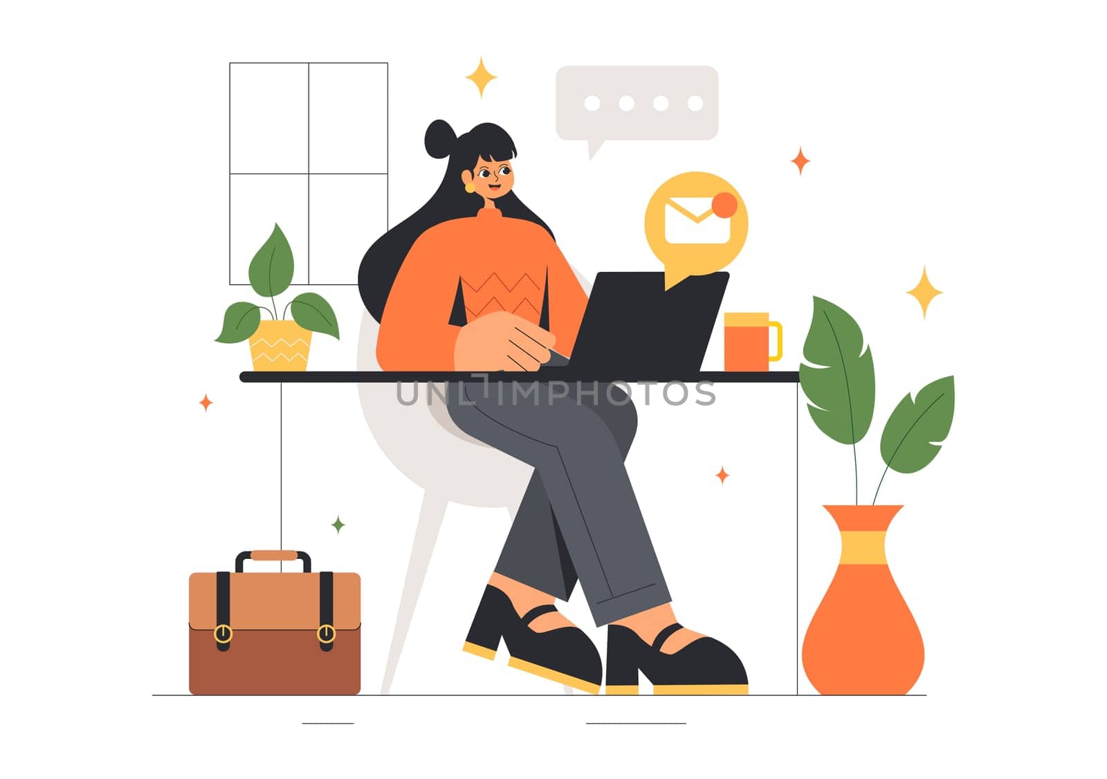 Confident Businesswomen Vector Illustration of Strong Female Entrepreneurs Supporting to Promote Women's Participation in Politics and Business