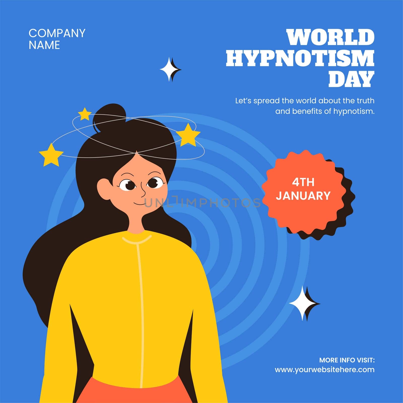 World Hypnotism Day Illustration Featuring Hand Drawn Cartoon Templates Illustration