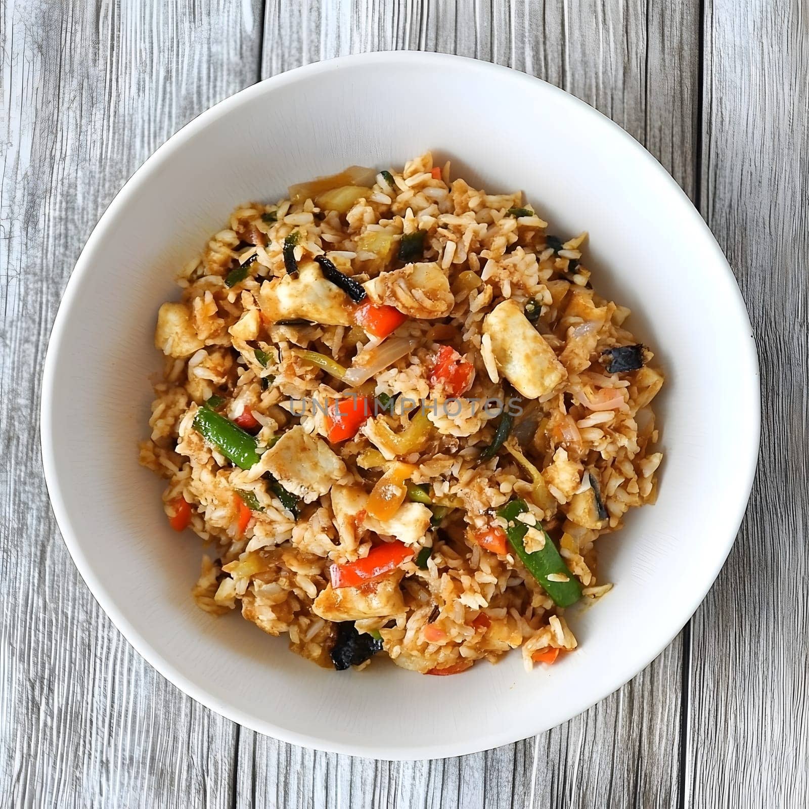 Nasi goreng Fried rice indonesian food dinner dish with vegetables