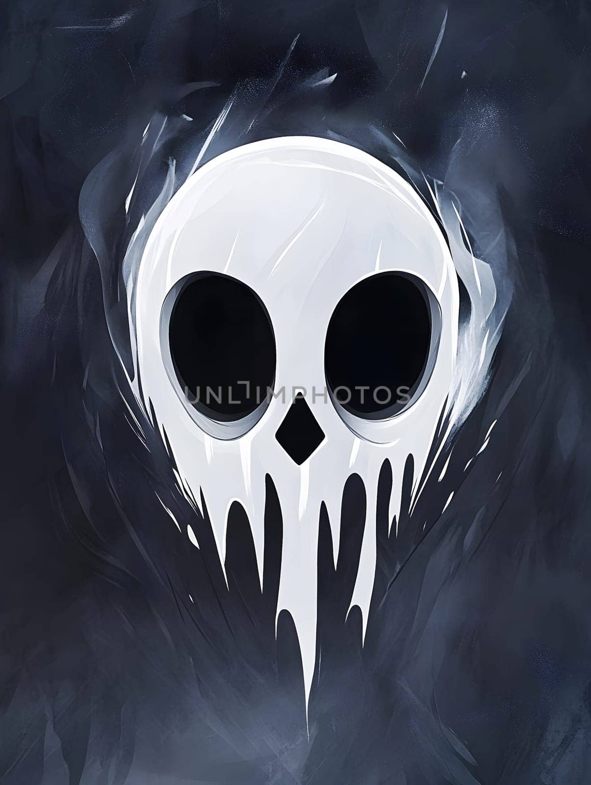 Spooky White Halloween ghost scary icon logo symbol