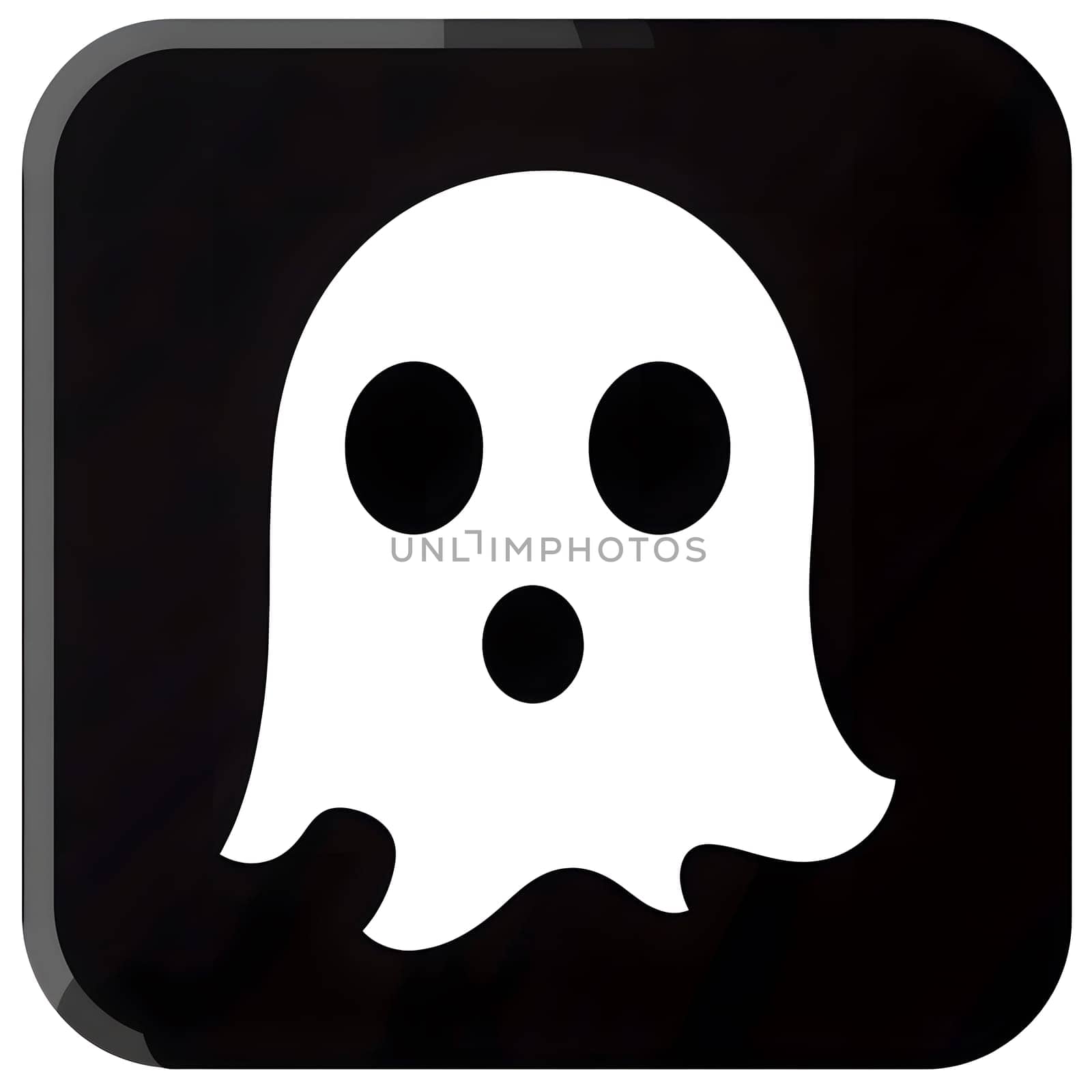 Spooky White Halloween ghost scary icon logo symbol