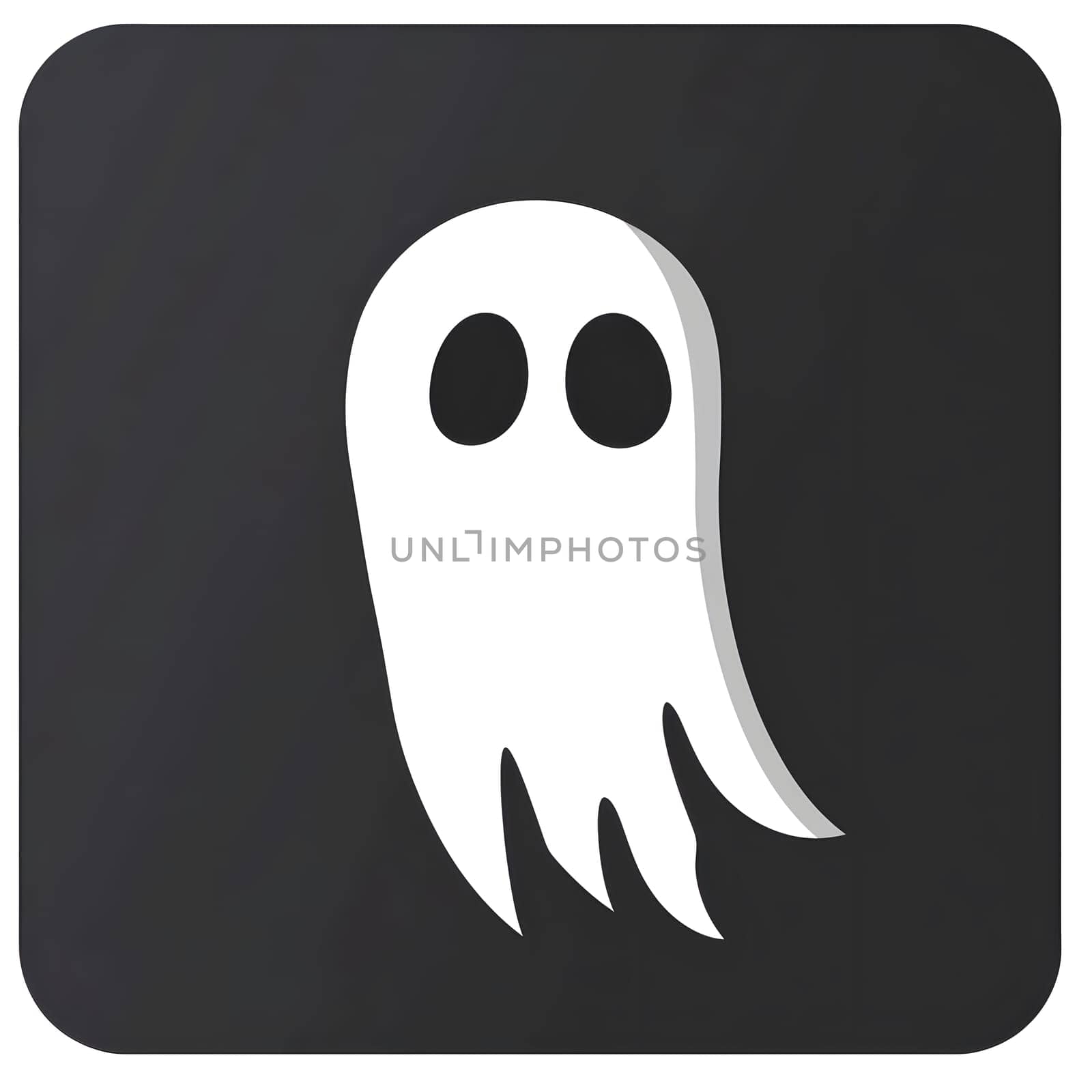 Spooky White Halloween ghost scary icon logo symbol