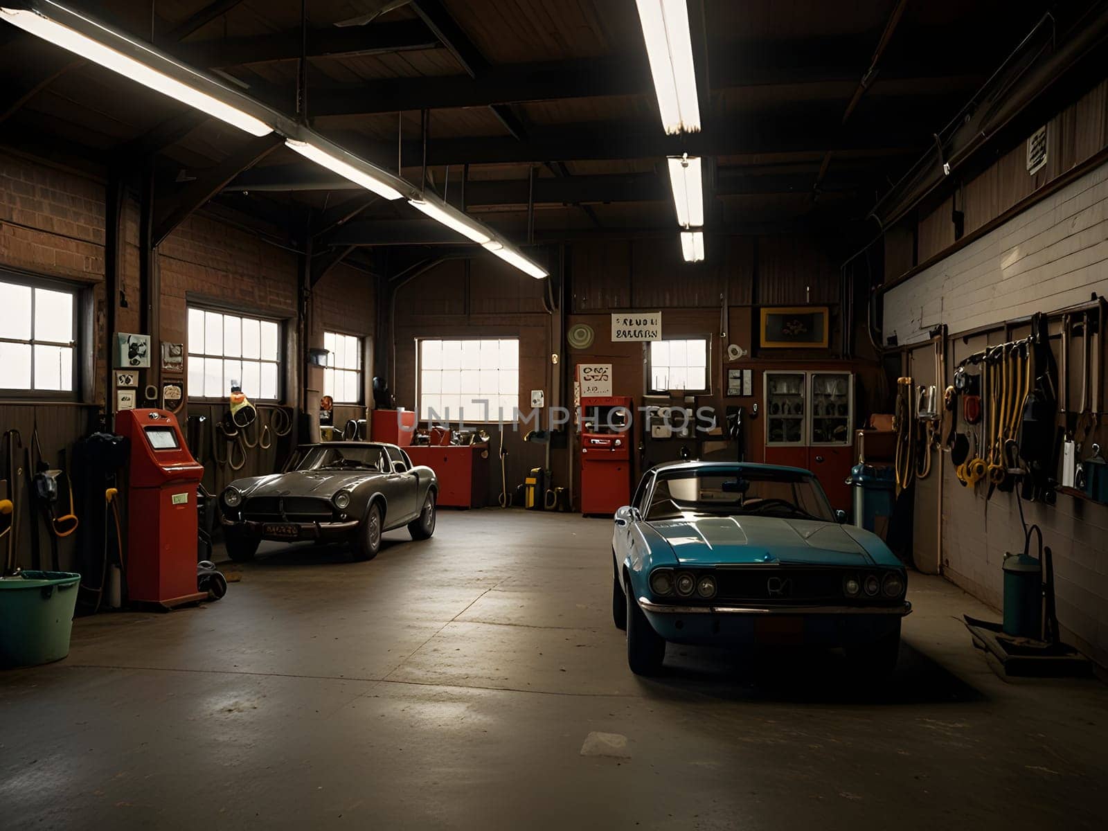 Interior of old mechanics garage