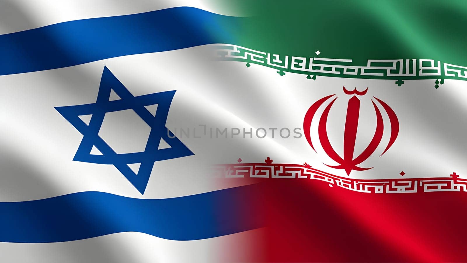 Israeli and Iranian flags together