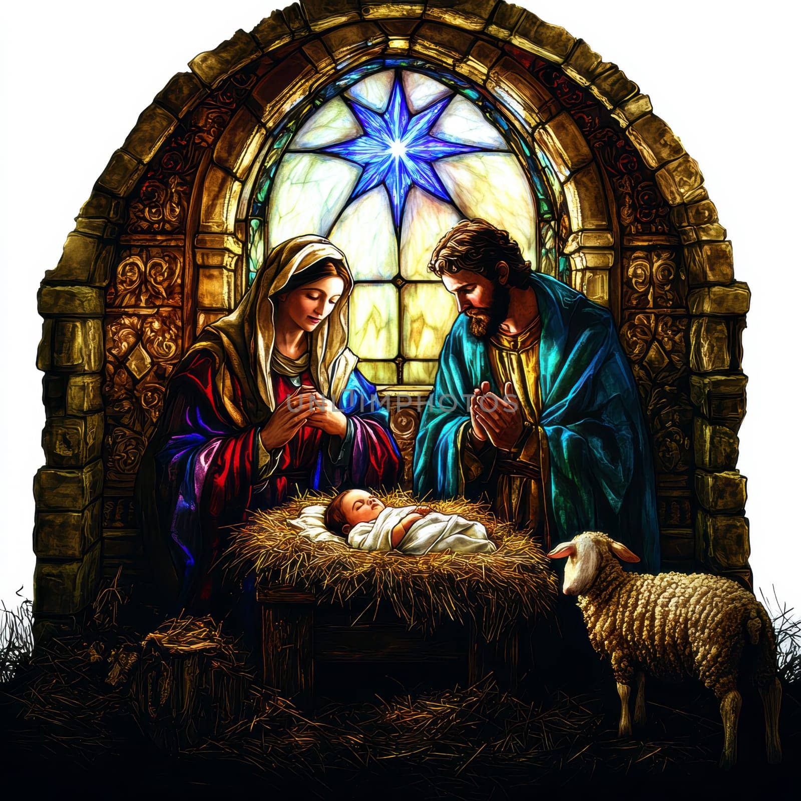 Sacred family. AI generative.