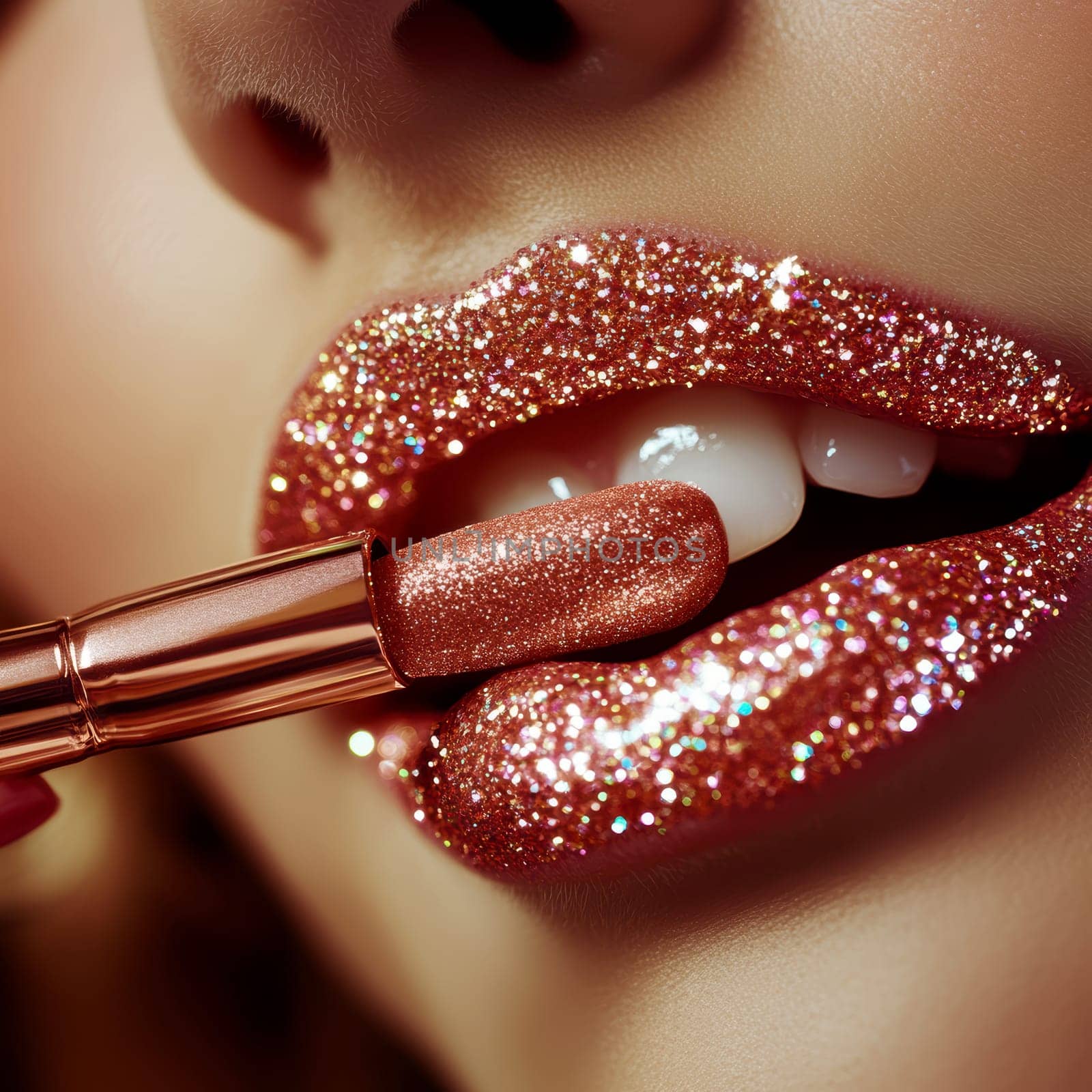 Fashionable types of lipsticks,red, black, pink and maroon. AI generative.