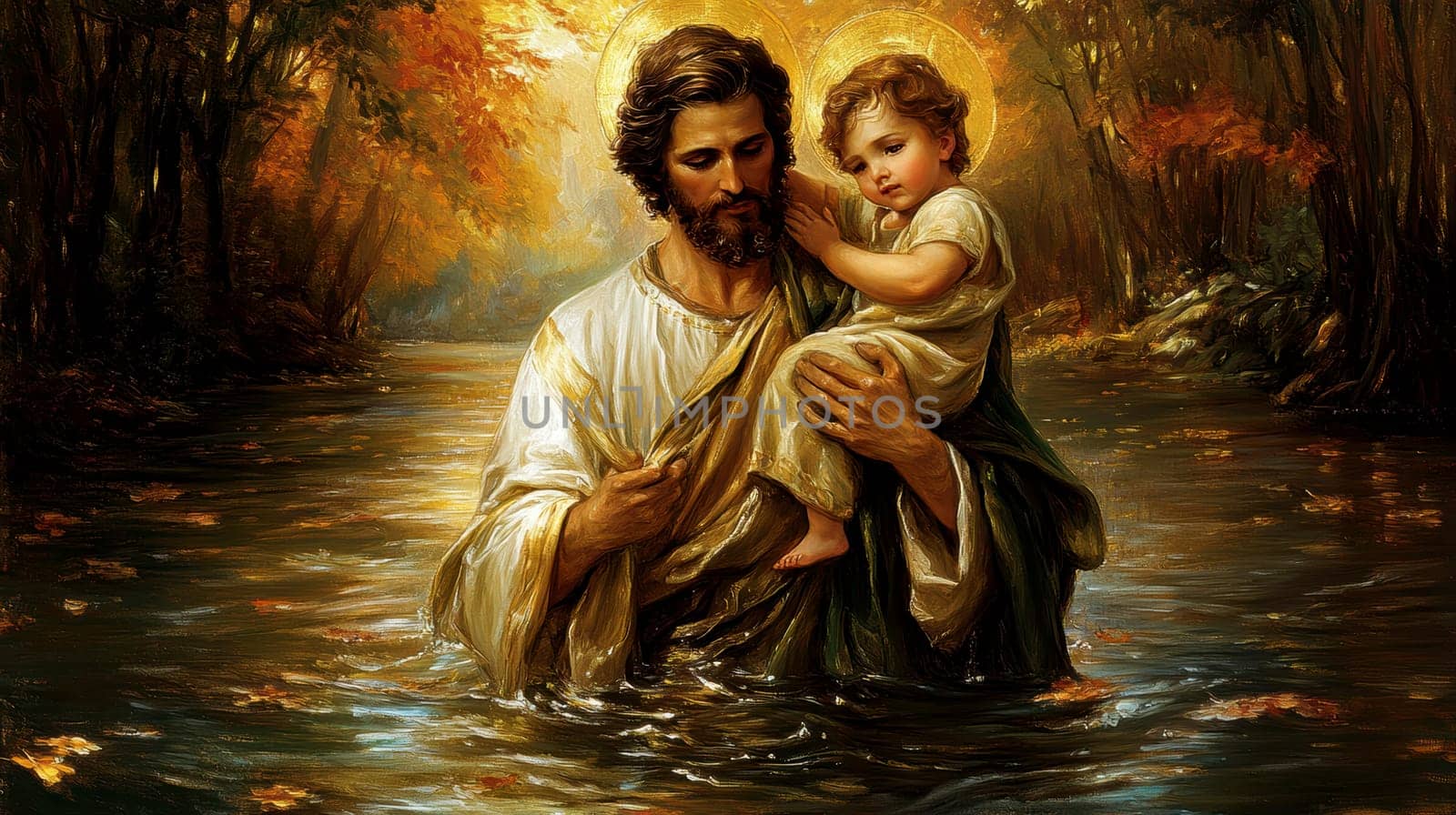 St. Christopher. AI generative.