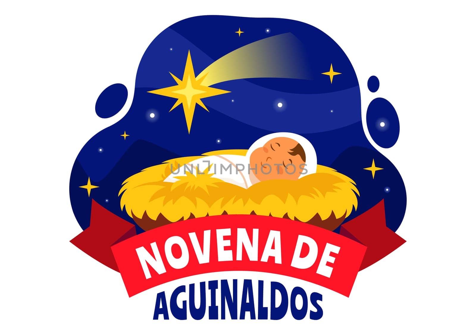 Novena de Aguinaldos Vector Illustration featuring a Holiday Tradition in Colombia, Celebrating Family Gatherings at Christmas in a Flat Background