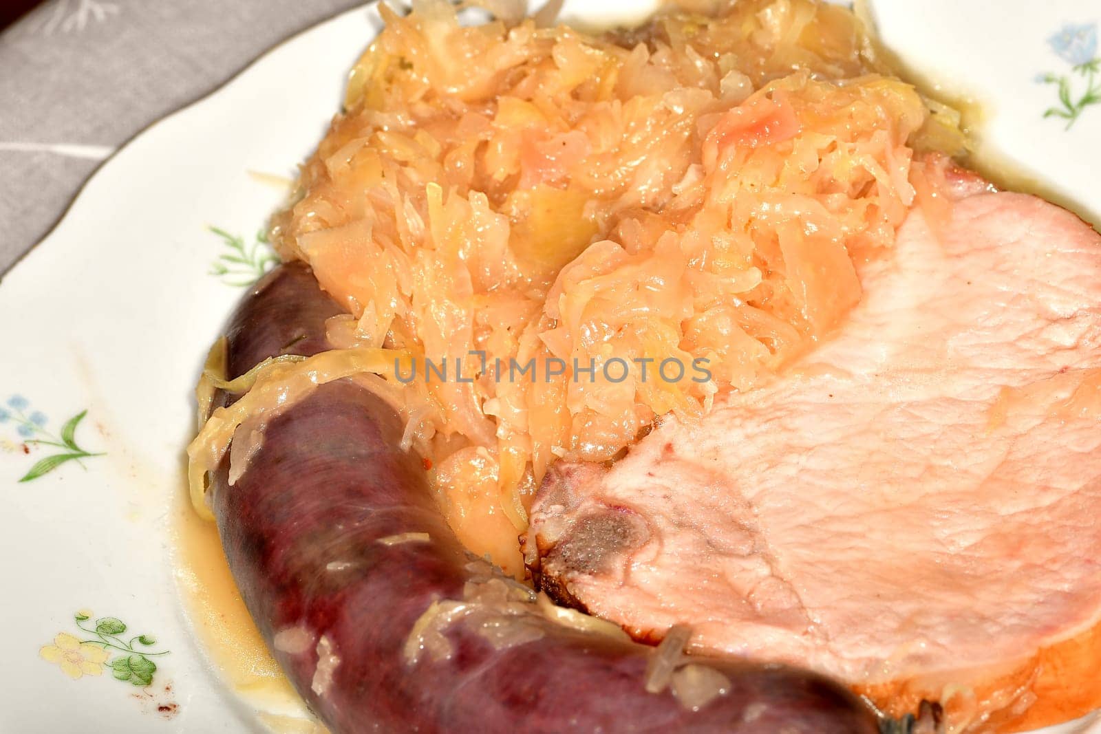 blood sausage and cured cooked pork from the cutlet string