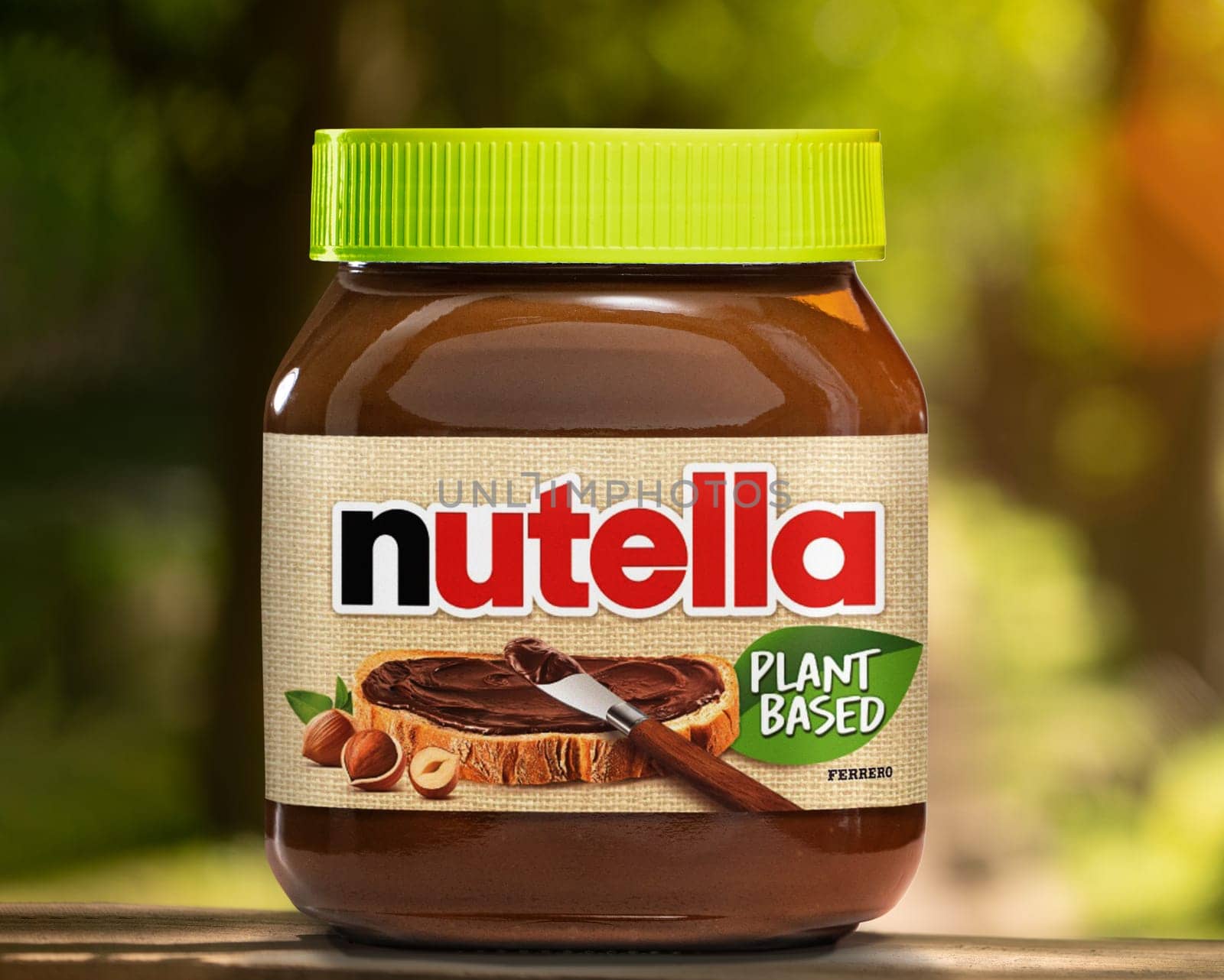AACHEN, GERMANY - NOV 07, 2024: Pot of vegan Nutella, the popular brand name of a sweetened hazelnut cocoa spread, introduced to the market in 1964 by Italian company Ferrero