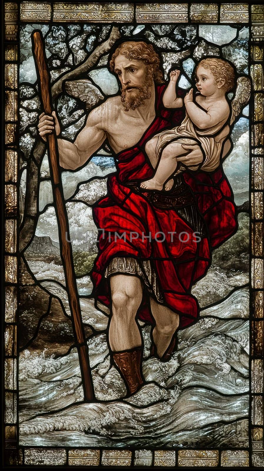 St. Christopher. AI generative.
