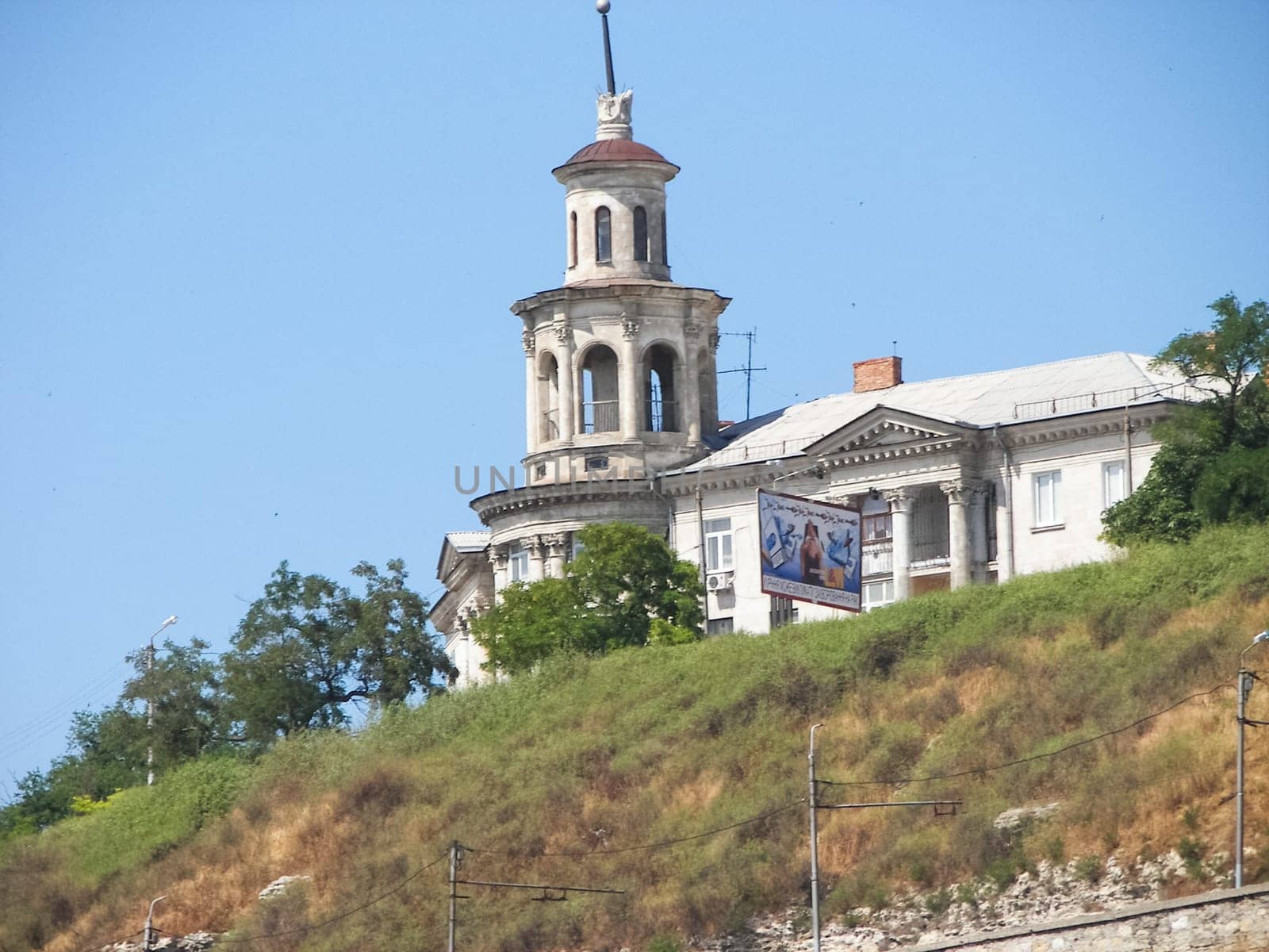 Republic of Crimea, Sevastopol - July 28, 2019: The architecture of the buildings in Sevastopol. The city is a hero of Sevastopol and its architecture.