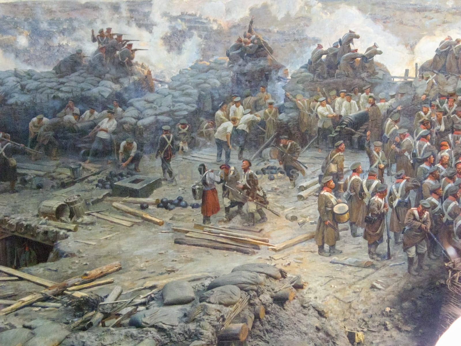 Republic of Crimea, Sevastopol - June 20, 2019: Reconstruction of the events of the defense of Sevastopol in the Crimean War of 1854-55.