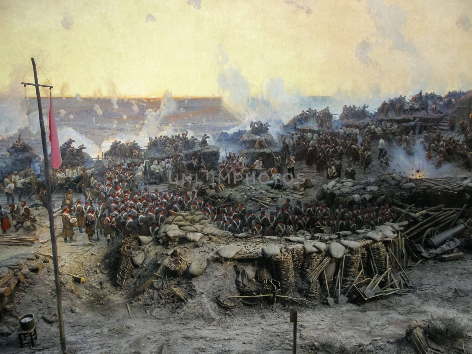 Republic of Crimea, Sevastopol - June 20, 2019: Reconstruction of the events of the defense of Sevastopol in the Crimean War of 1854-55.