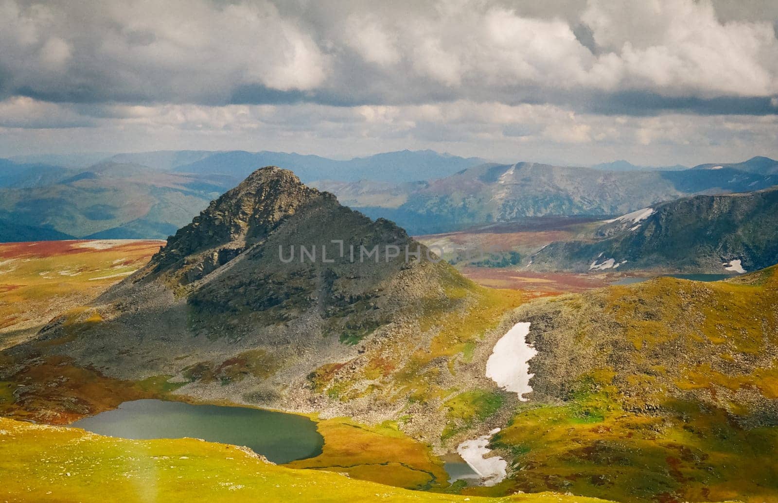 Nature is altai in spring. Melted snow in the mountains.