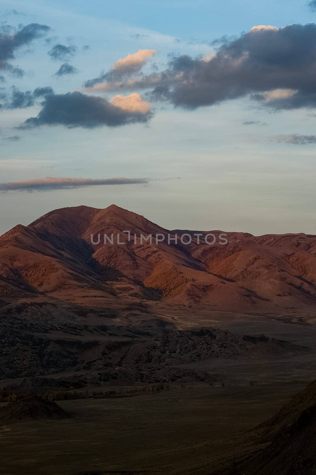The altai mountains. The landscape of nature on the Altai mountains and in the gorges between the mountains.