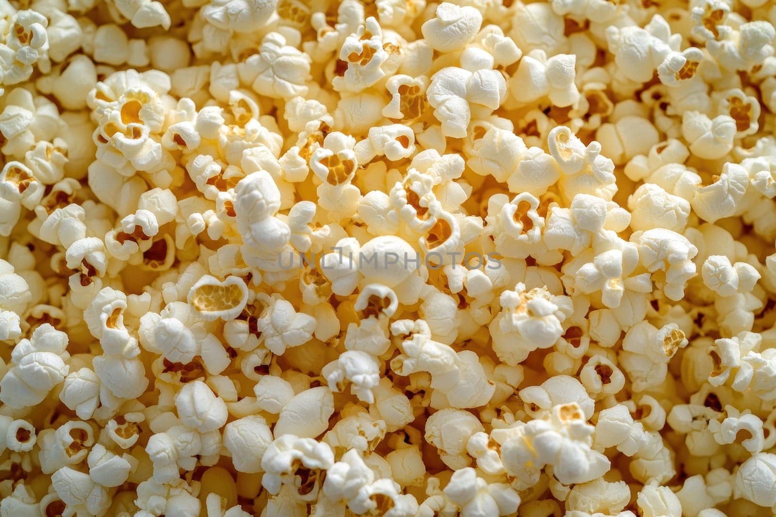 freshly popped popcorn in a cinema. AI generative.