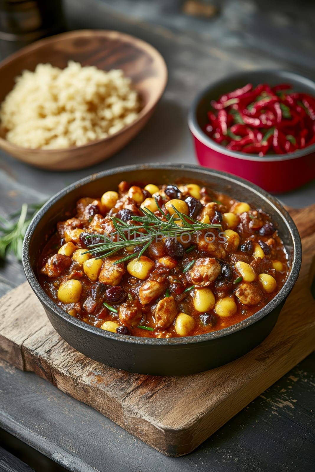 Chicken Masala dish. AI generative.