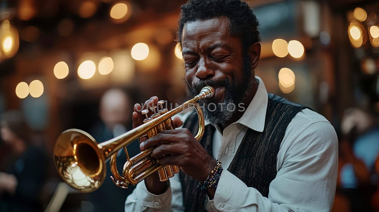 a jazz bar stage. AI generative.
