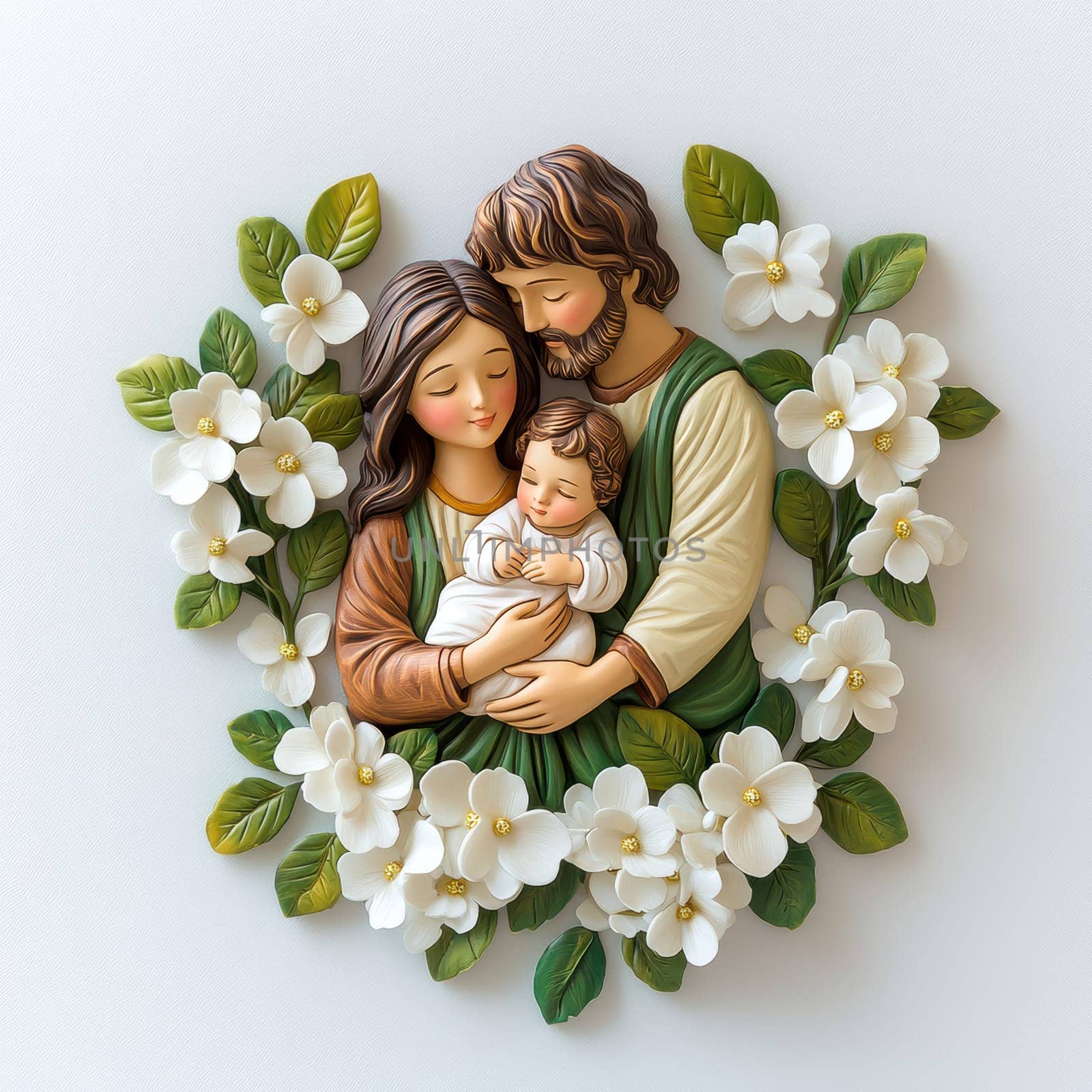Sacred family. AI generative.