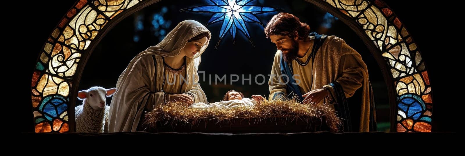 Sacred family. AI generative.