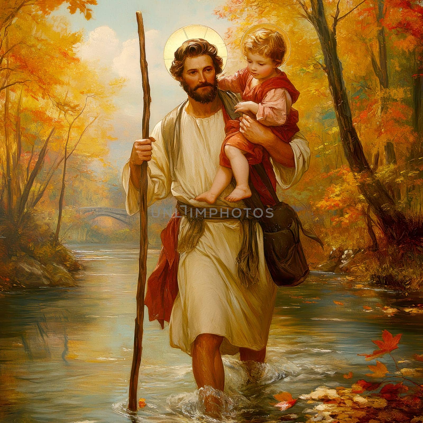 St. Christopher. AI generative.