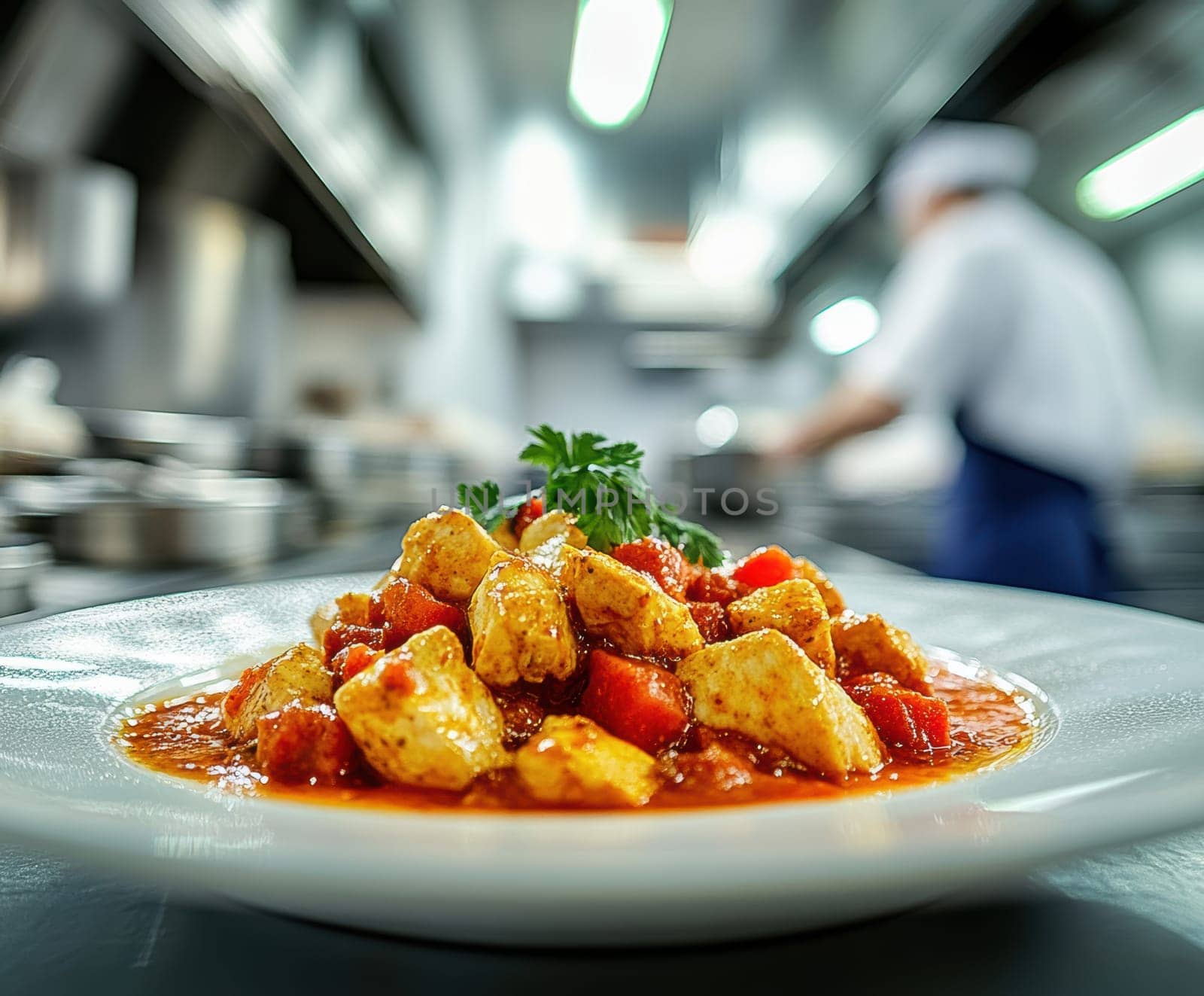Chicken Masala dish. AI generative.
