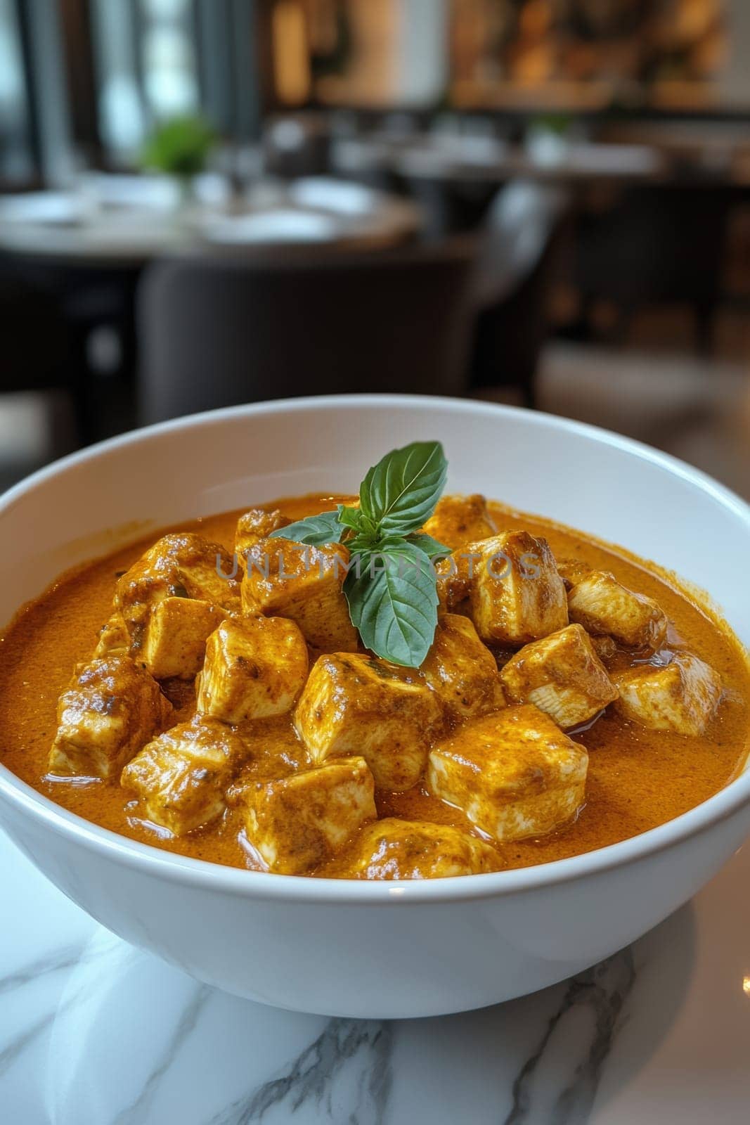 Chicken Masala dish. AI generative.