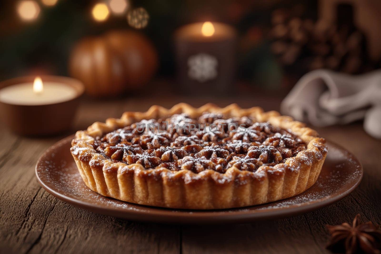 Freshly baked pies with filling. AI generative.