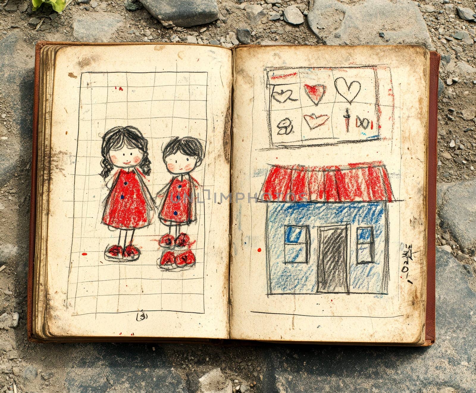 Children painting drawings. AI generative.
