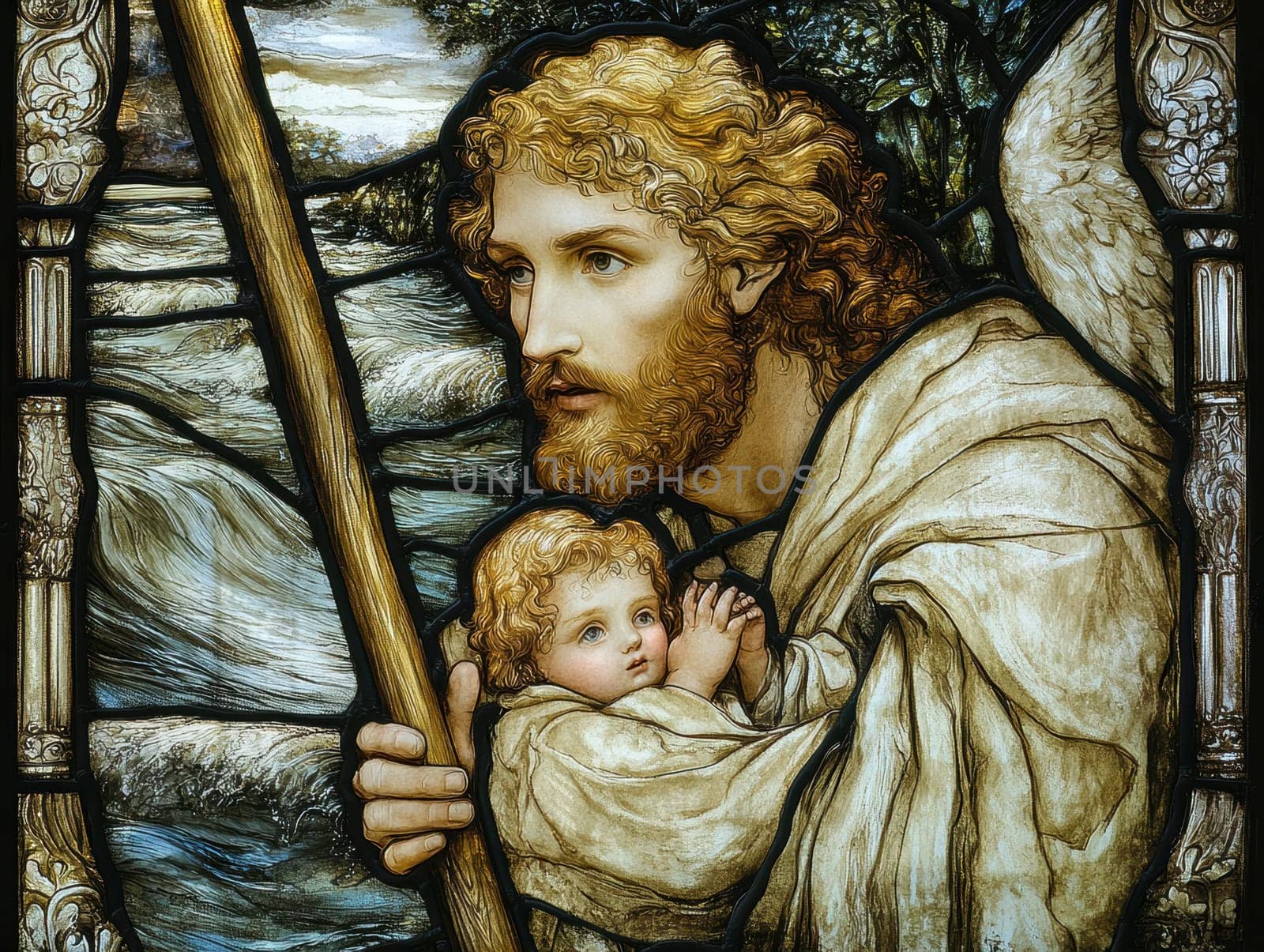 St. Christopher. AI generative.