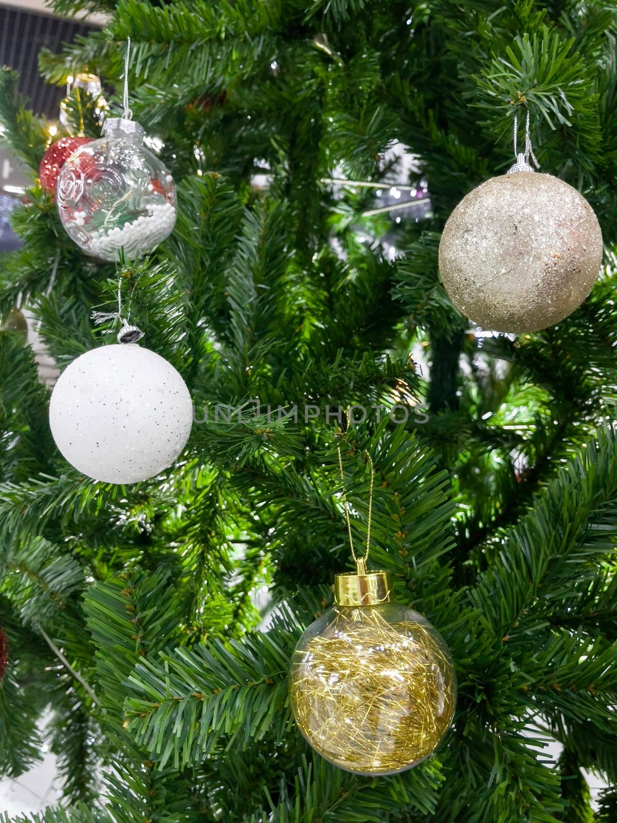 Christmas background and new year still life festive decoration, stock photo
