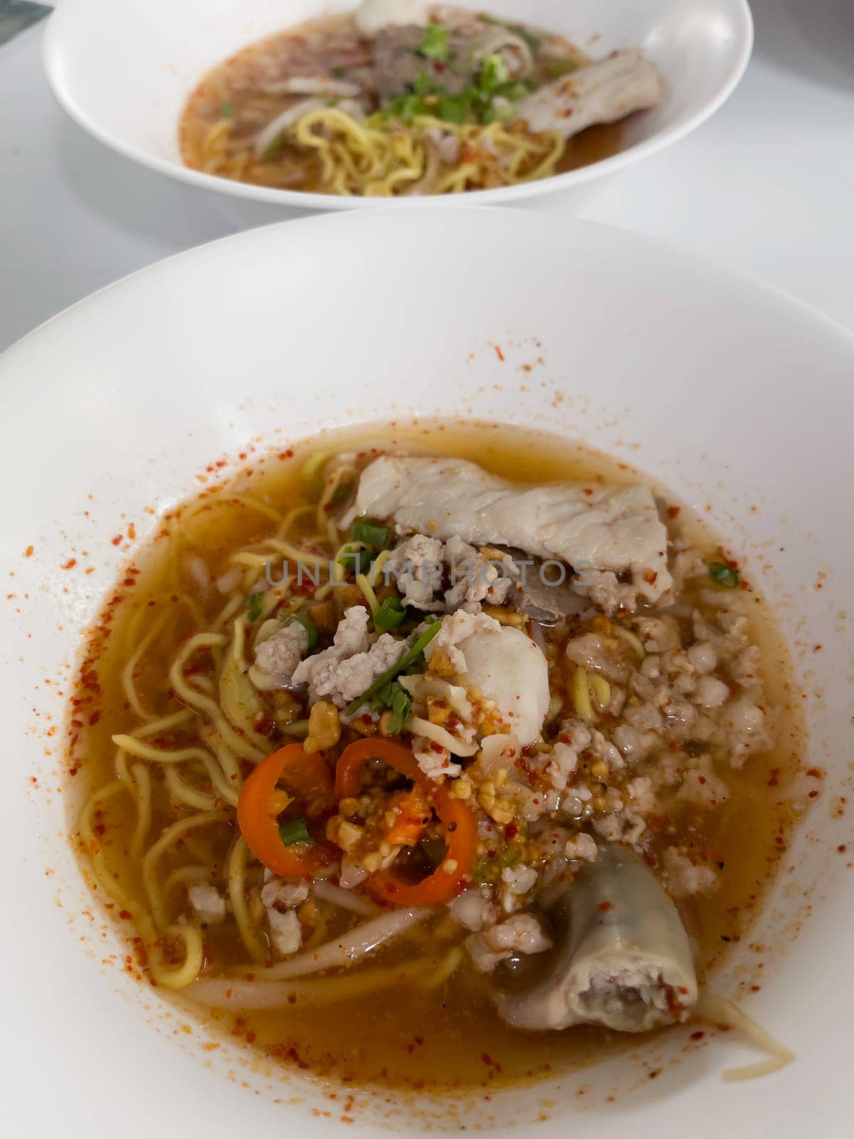 Thai noodle style spicy hot food for meal, stock photo