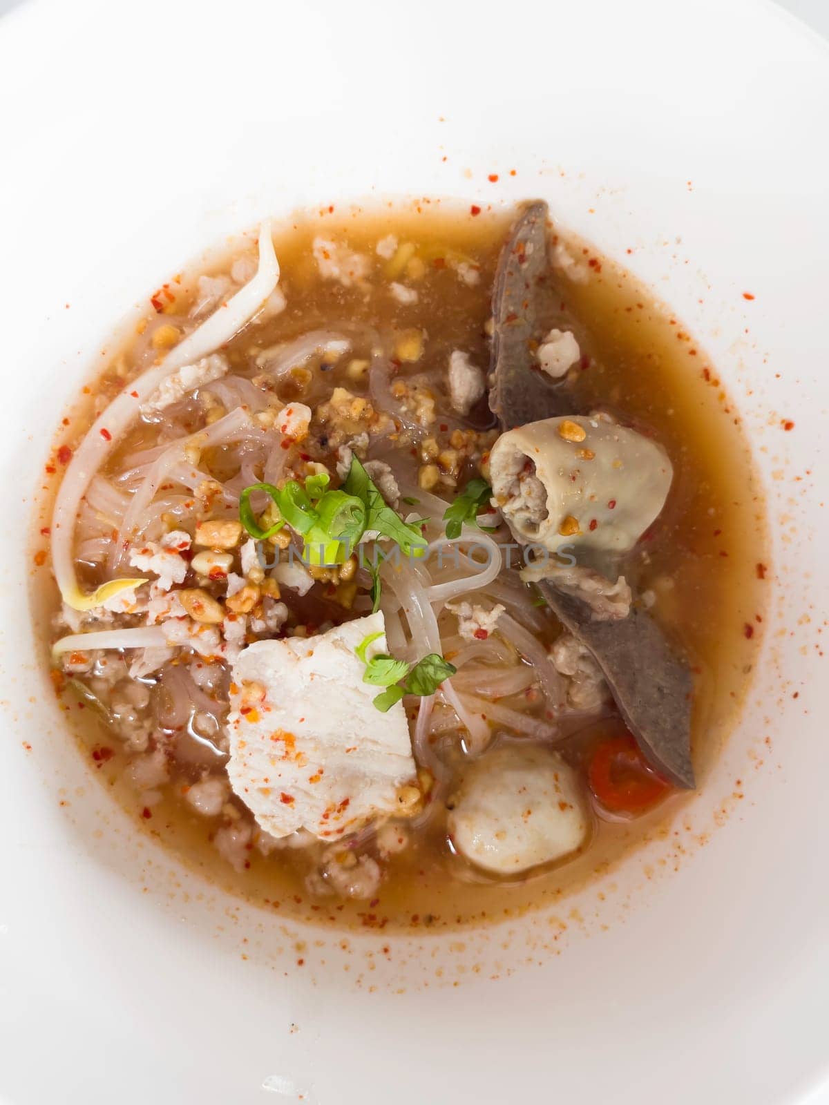 Thai noodle style spicy hot food for meal, stock photo