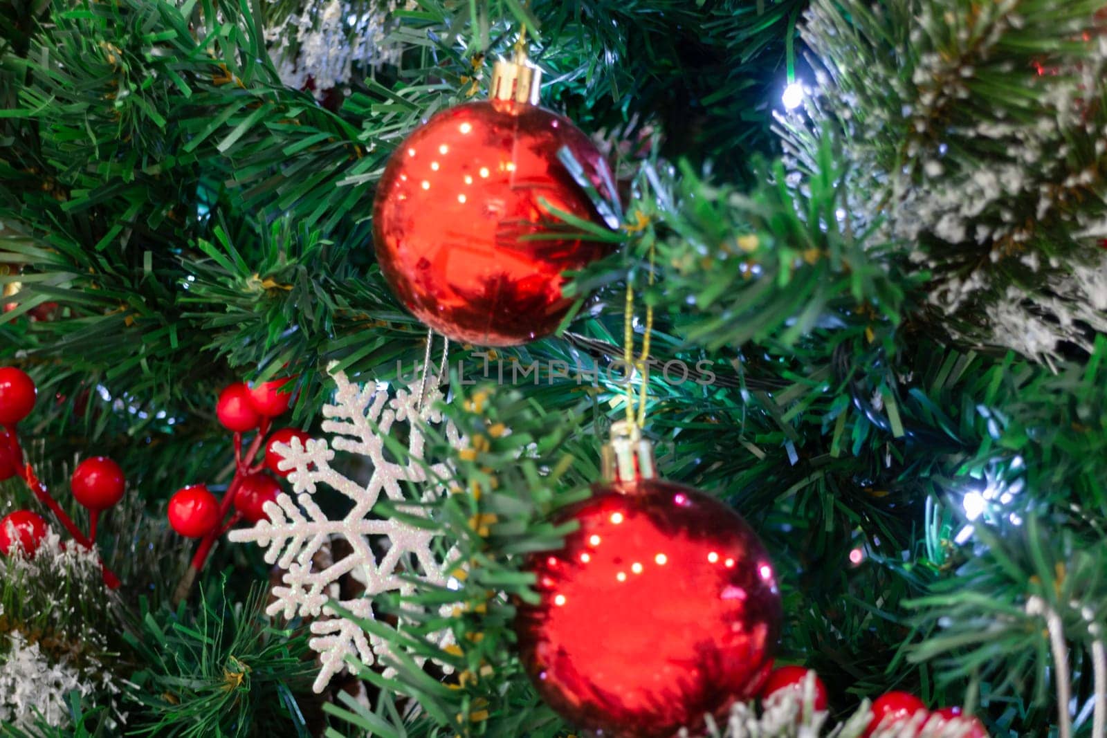 Christmas background and new year still life festive decoration, stock photo