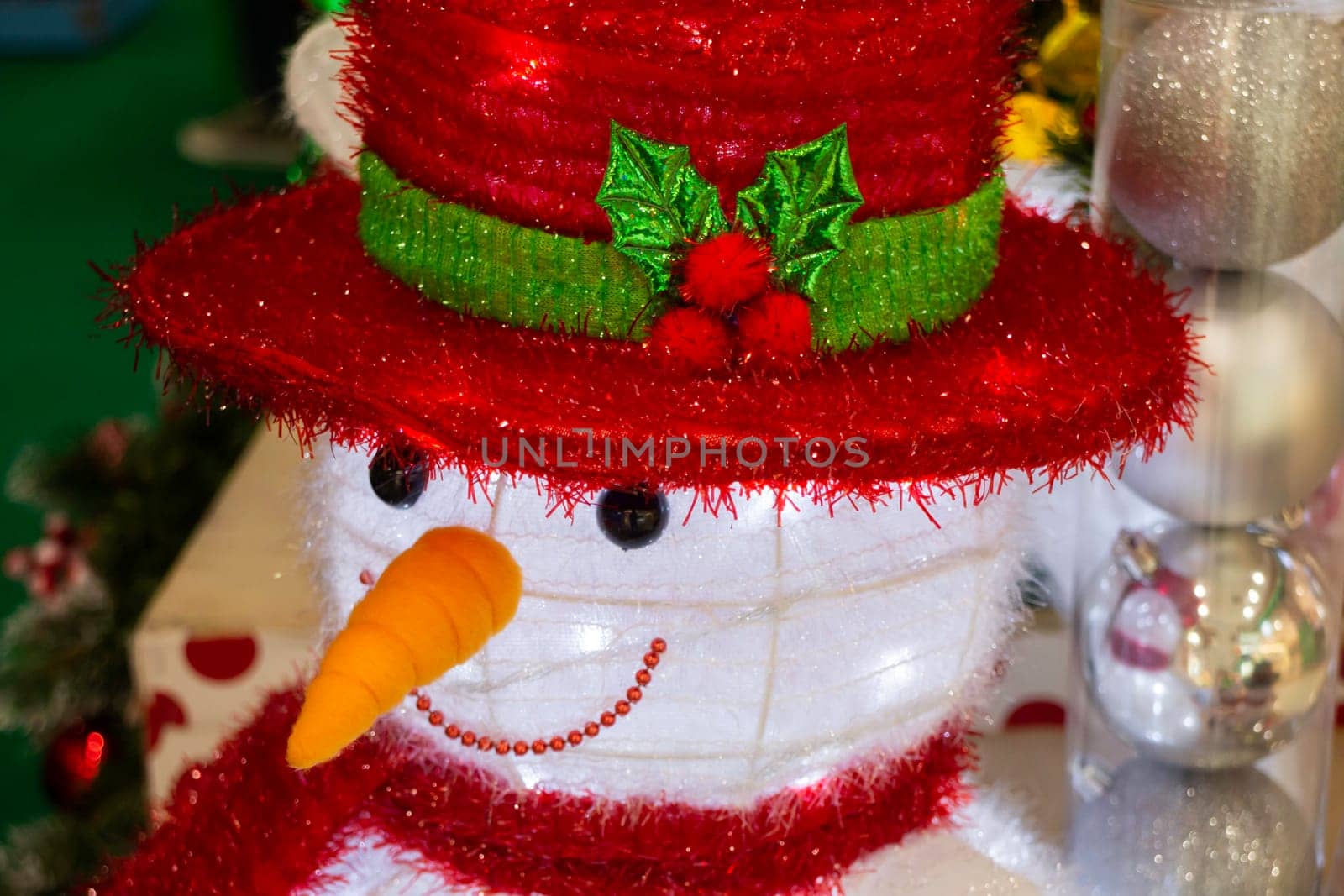 Christmas background and new year still life festive decoration, stock photo