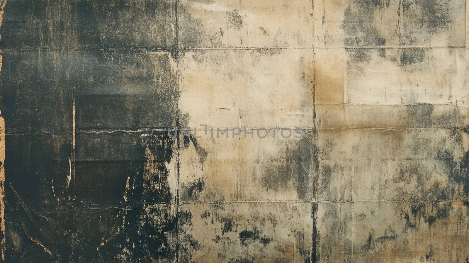 Old grey wall texture background. Wallpaper coming off the wall.