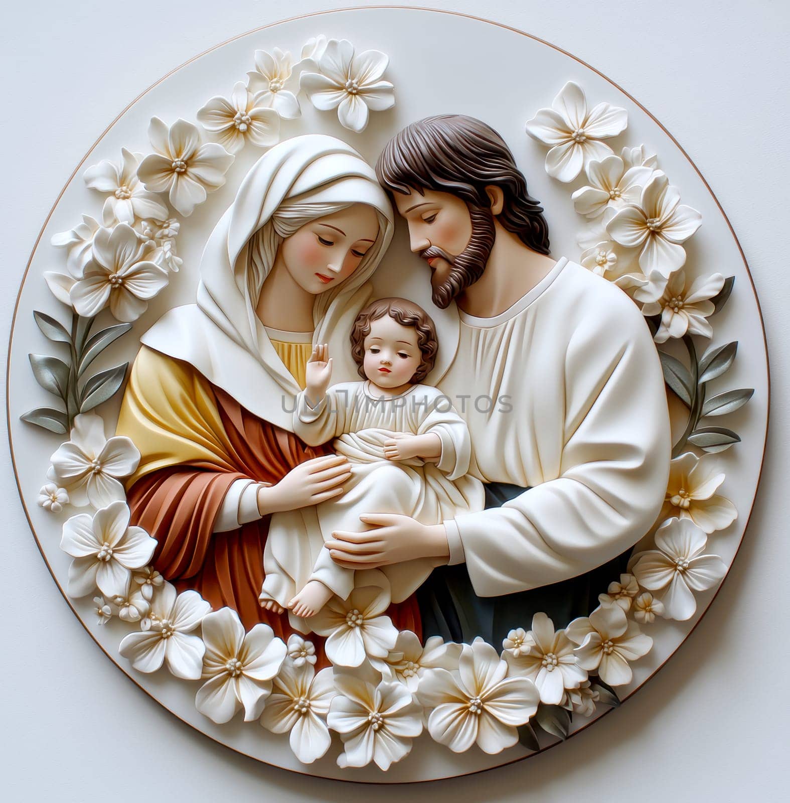 Sacred family. AI generative.