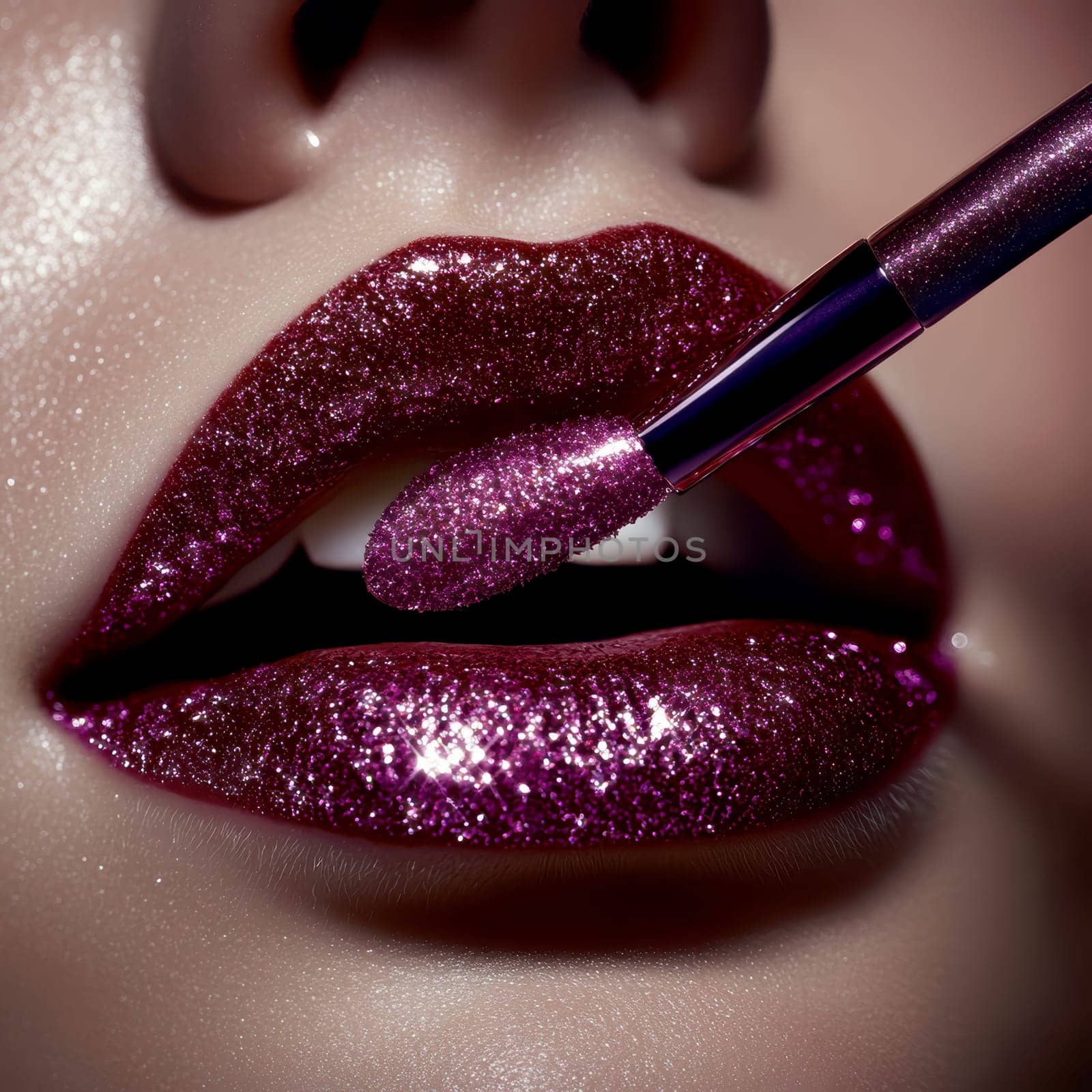 Fashionable types of lipsticks,red, black, pink and maroon. AI generative.