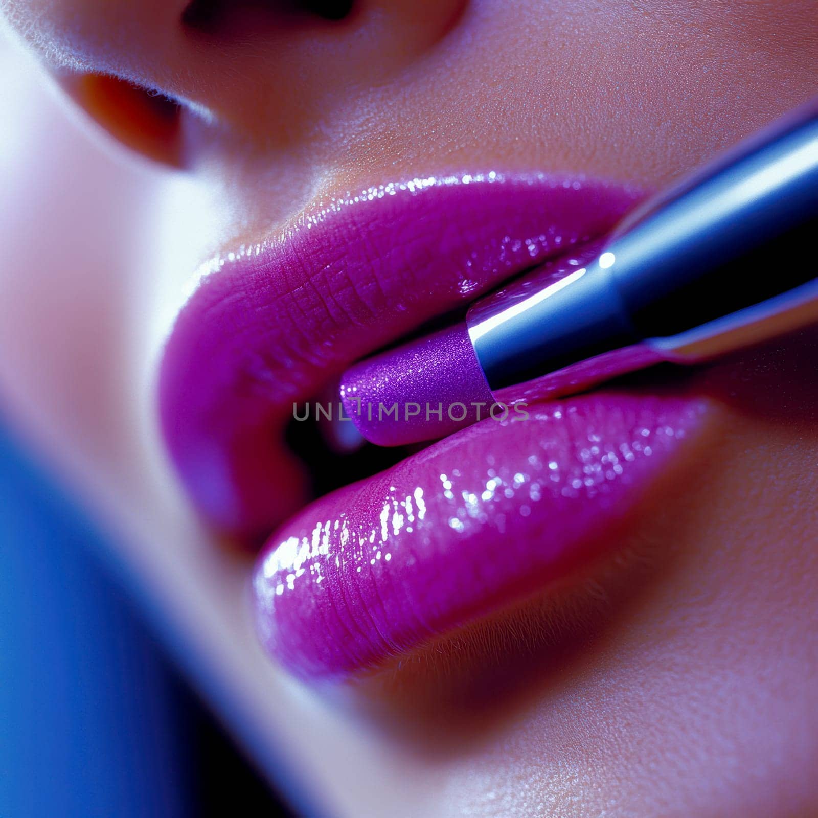 Fashionable types of lipsticks,red, black, pink and maroon. AI generative.