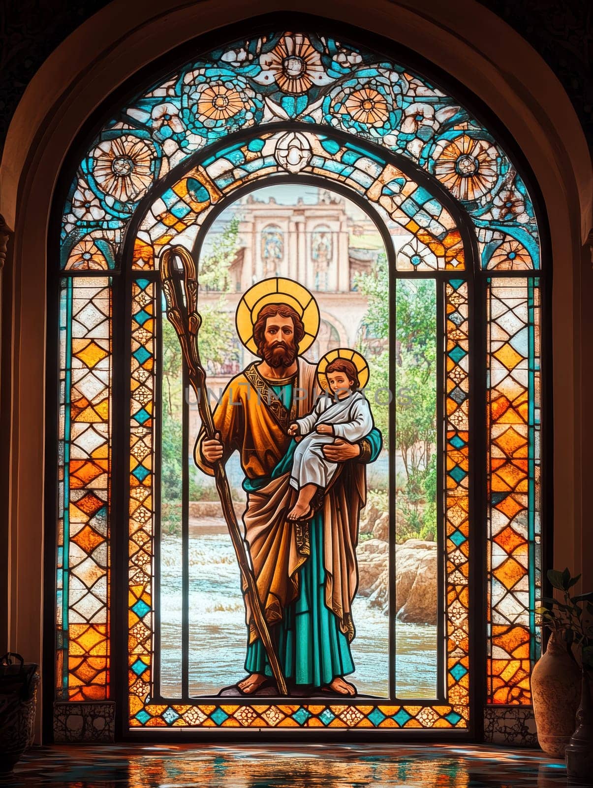 St. Christopher. AI generative.