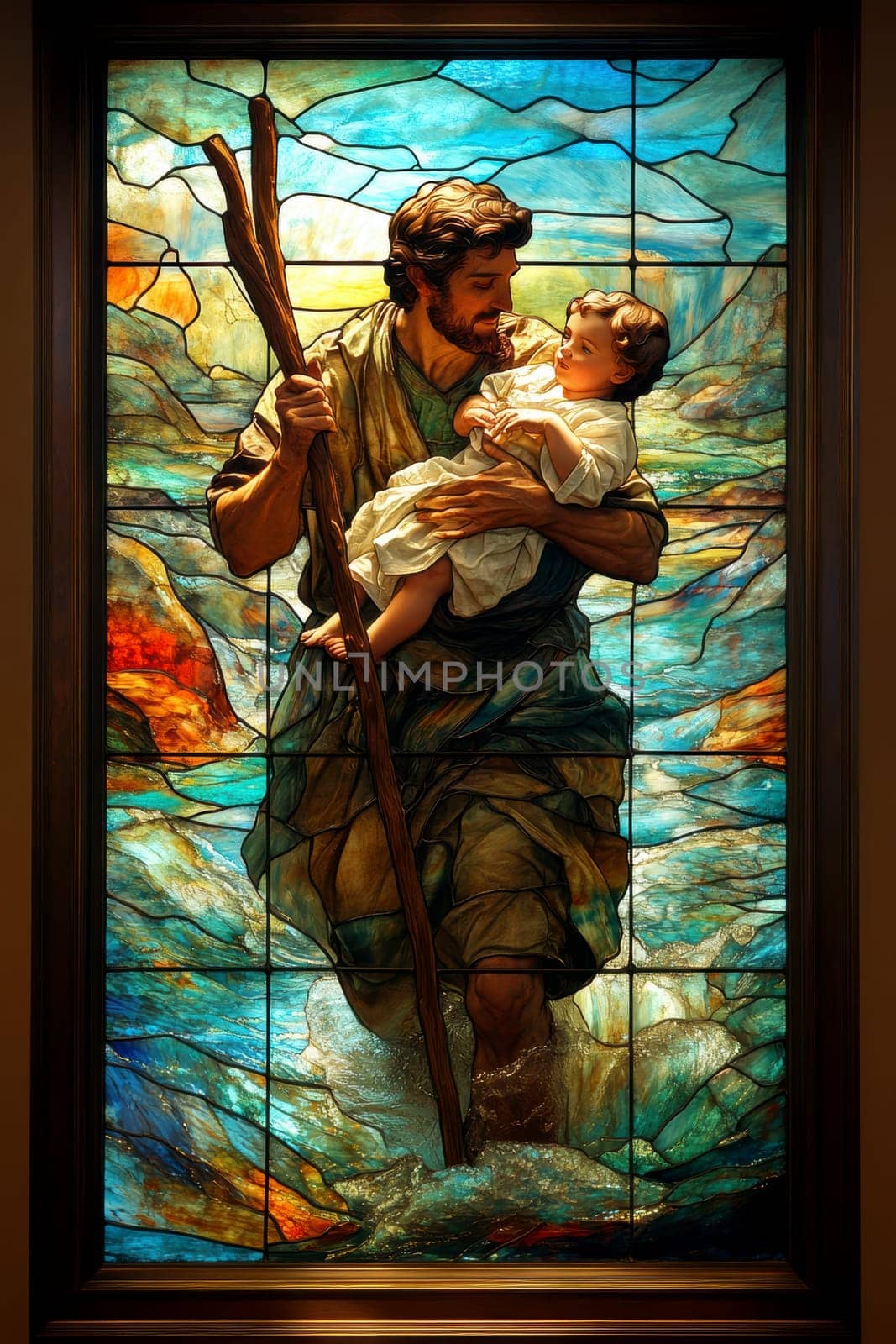 St. Christopher. AI generative.