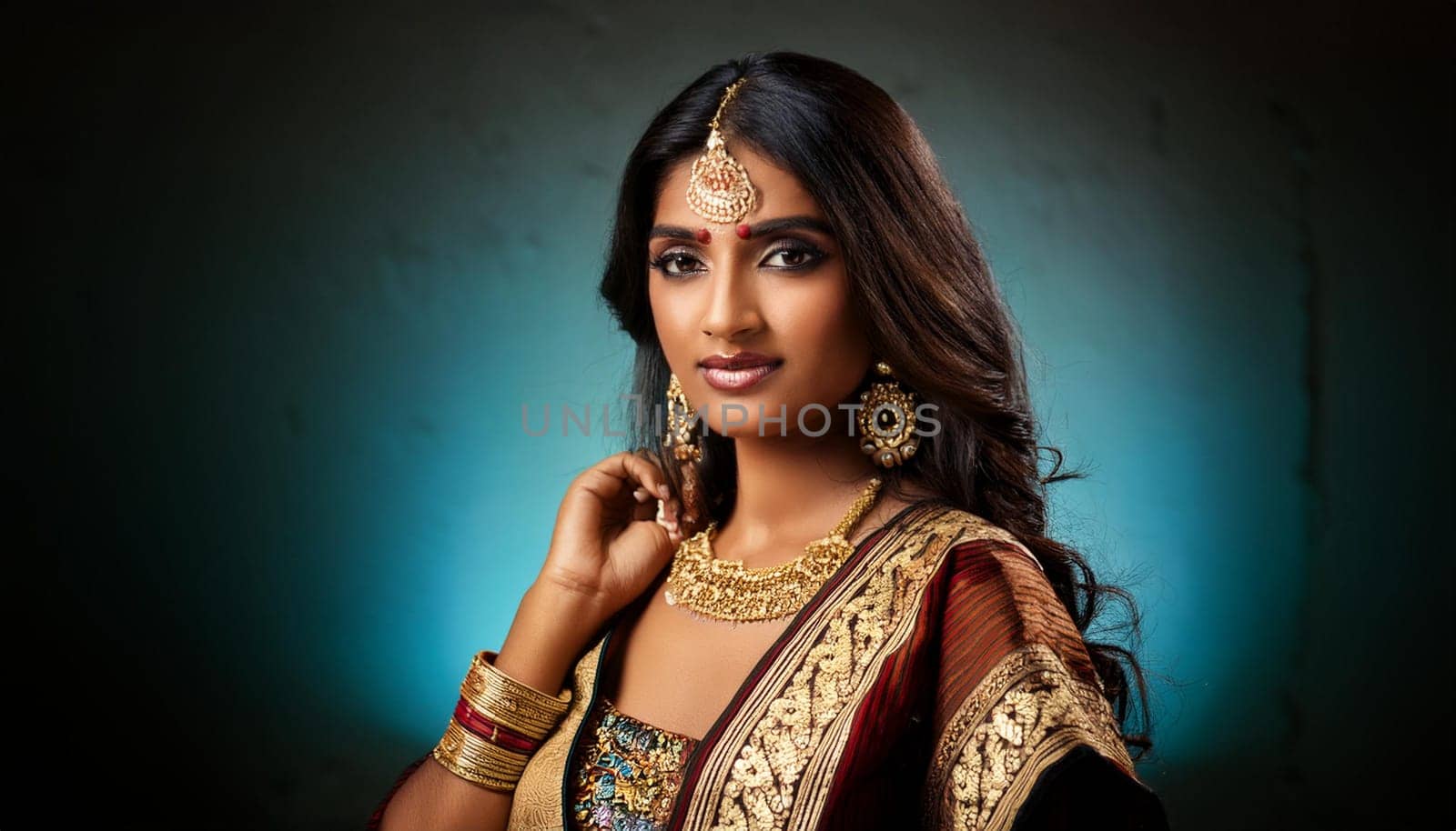 pretty young woman portrait, AI generated image
