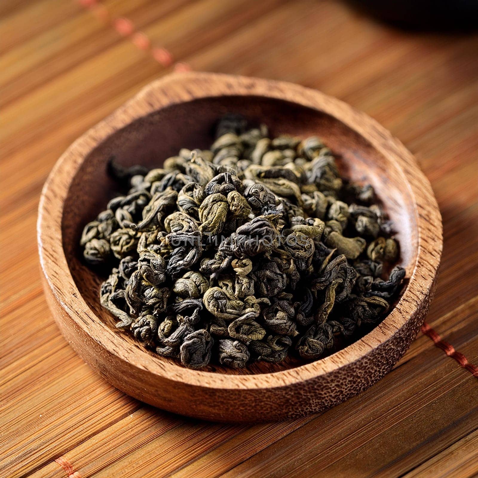 loose gunpowder green tea, AI generated image
