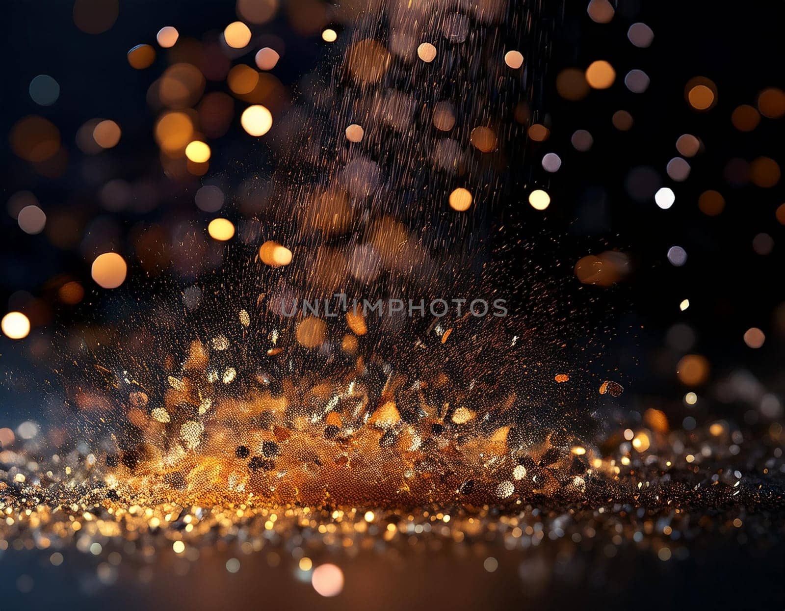 glimmering gold metal particles useful as a background