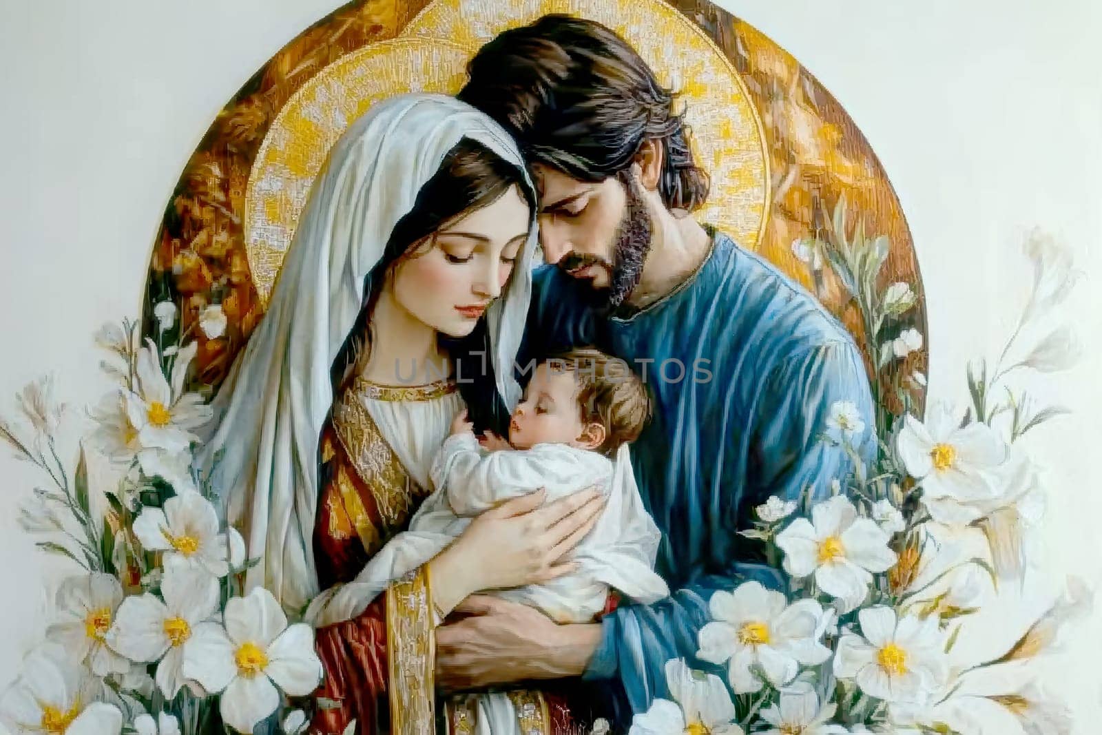 Sacred family. AI generative.