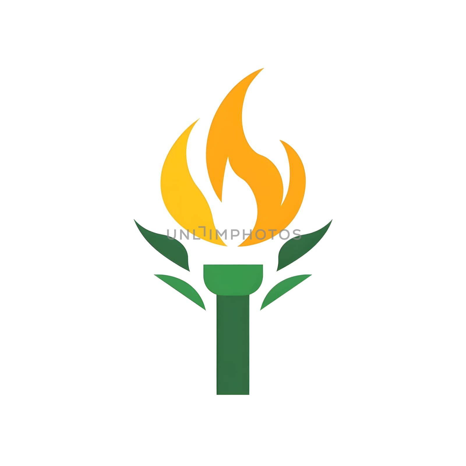 Red Fire Hot Torch Flame icon logo symbol
