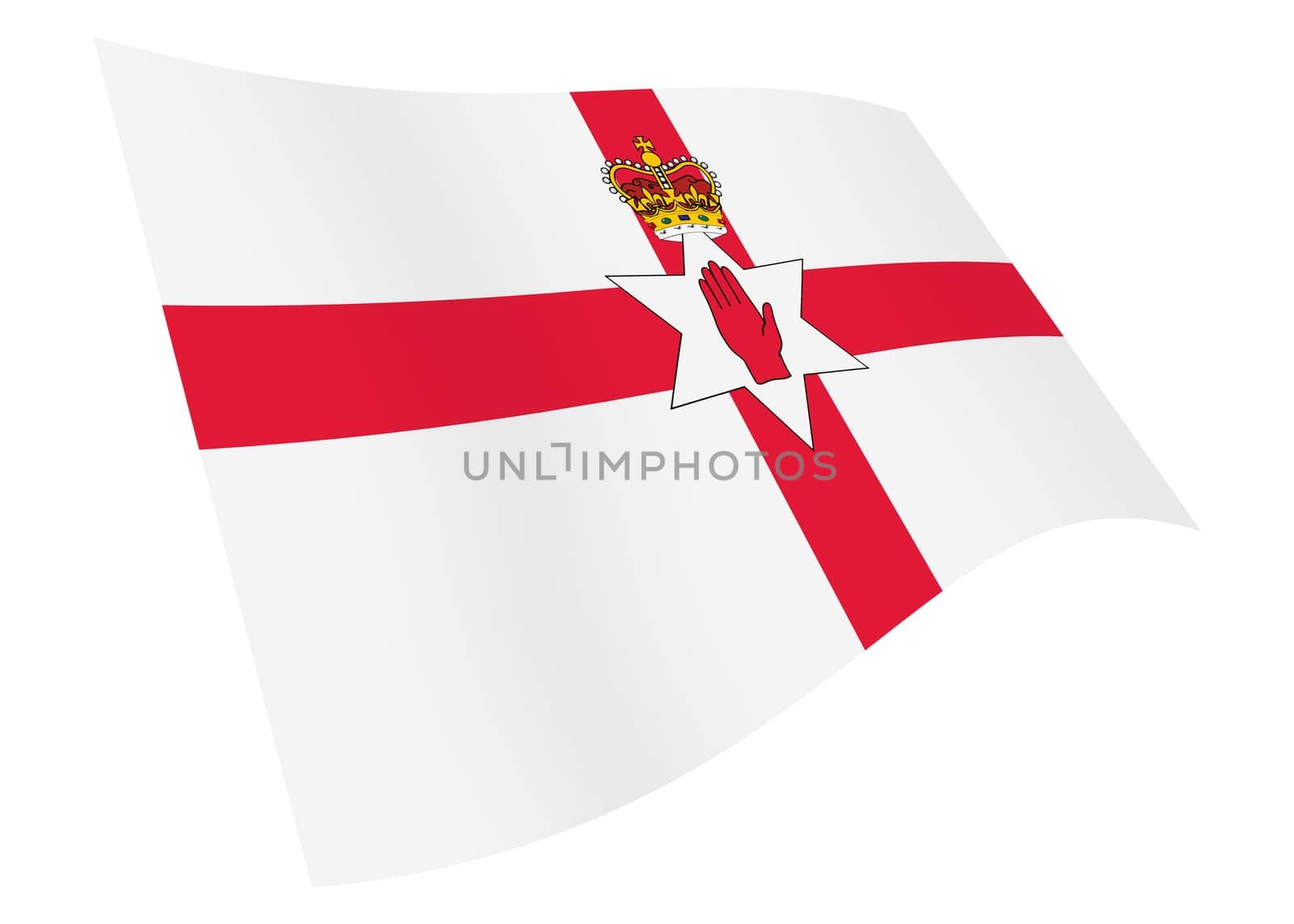 A Northern Ireland flag graphic isolated on white with clipping path 3d illustration