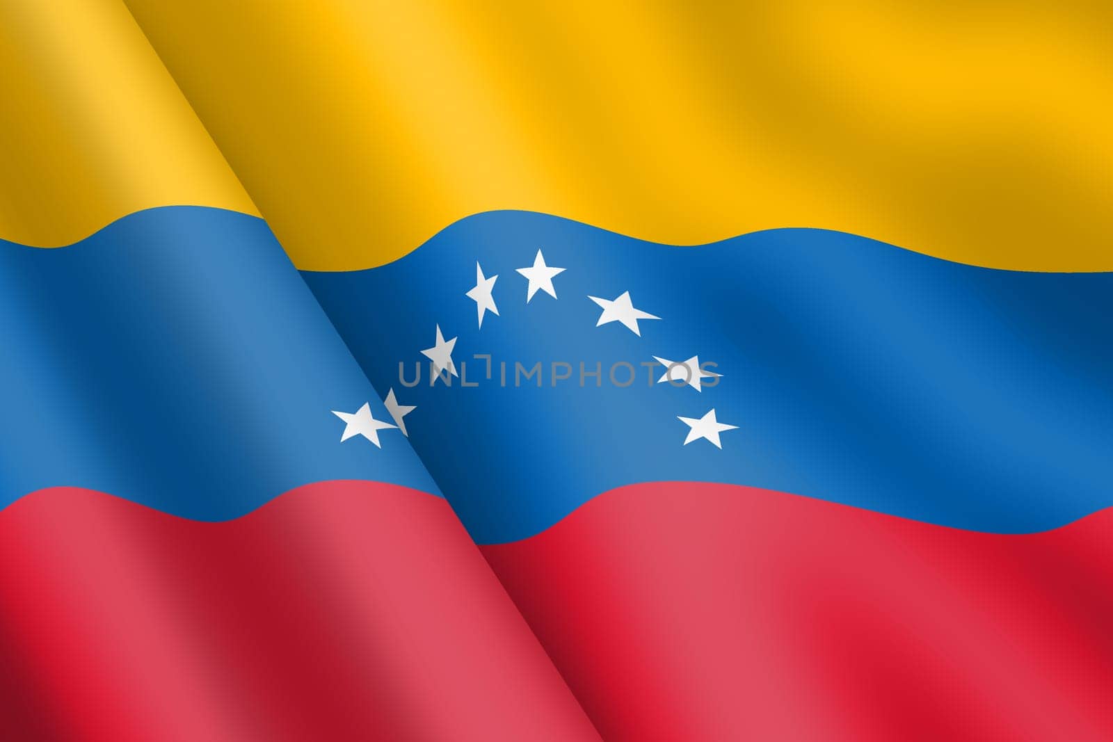 A Venezuela waving flag 3d illustration wind ripple